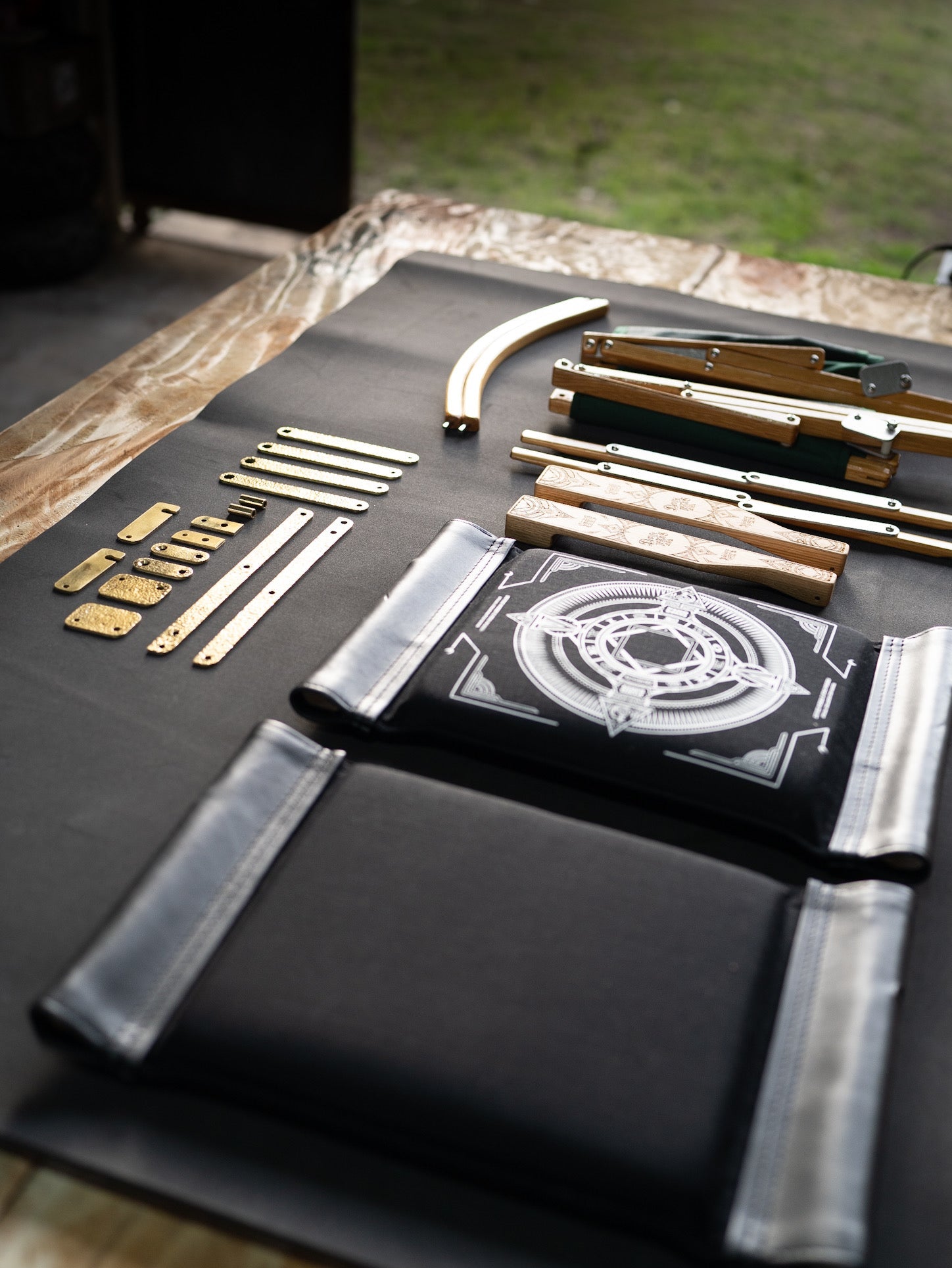 The Masterpiece Hand-Hammered Brass Hardware Set for Kermit Chair